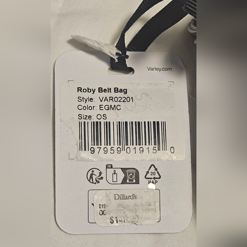 NWT Varley Roby Belt Bag- One Size- Egret Mono Check Print - Picture 7 of 11